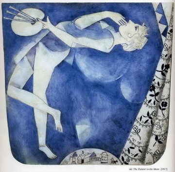  Chagall Lienzo - El pintor de la luna contemporáneo Marc Chagall